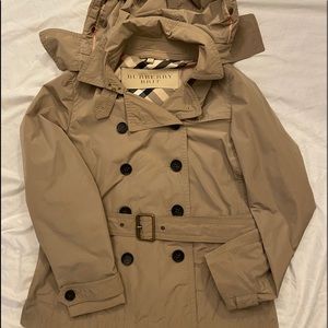 Burberry Brit Short trench w/ hoodie sz12